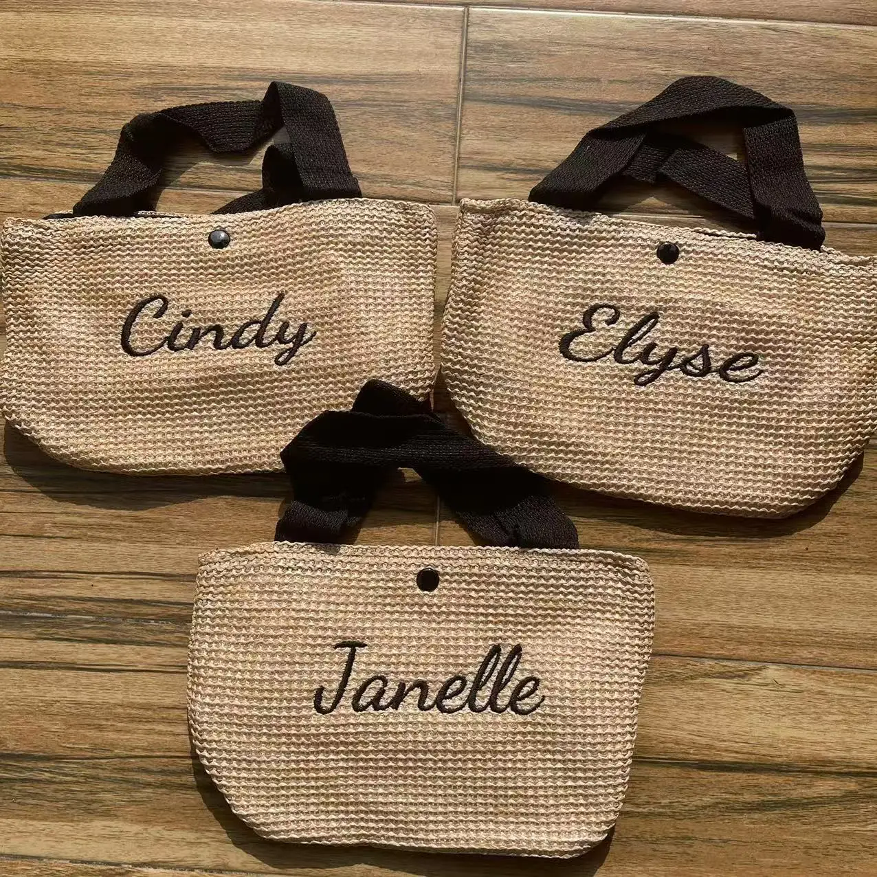 

Customized Straw Tote Bags, Personalized Name Wedding Guest Gift, Hand Monogrammed Bag, Bridal Shower Bags, Custom Gift for Her