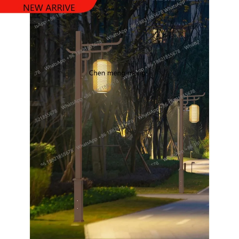 Solar pole light outdoor Chinese landscape light waterproof courtyard outdoor scenic area community decorative street light