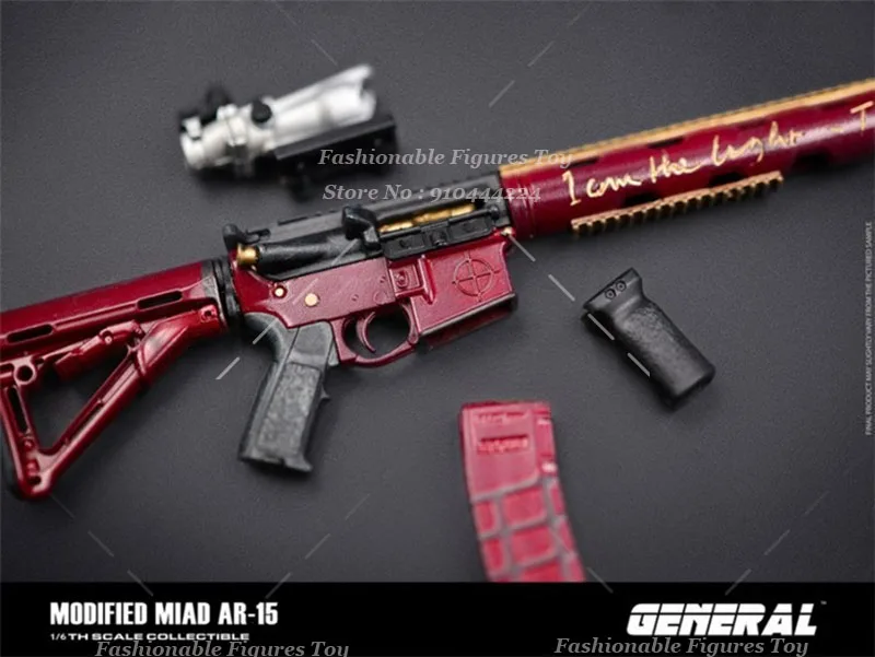 GENERAL GA-009 Escala 1/6 Arma de Soldado Clássicos Ar-15 Tipo Rifles Modelo de Plásticos de Combate Militar Fit 12 "Figura de Ação Corpo