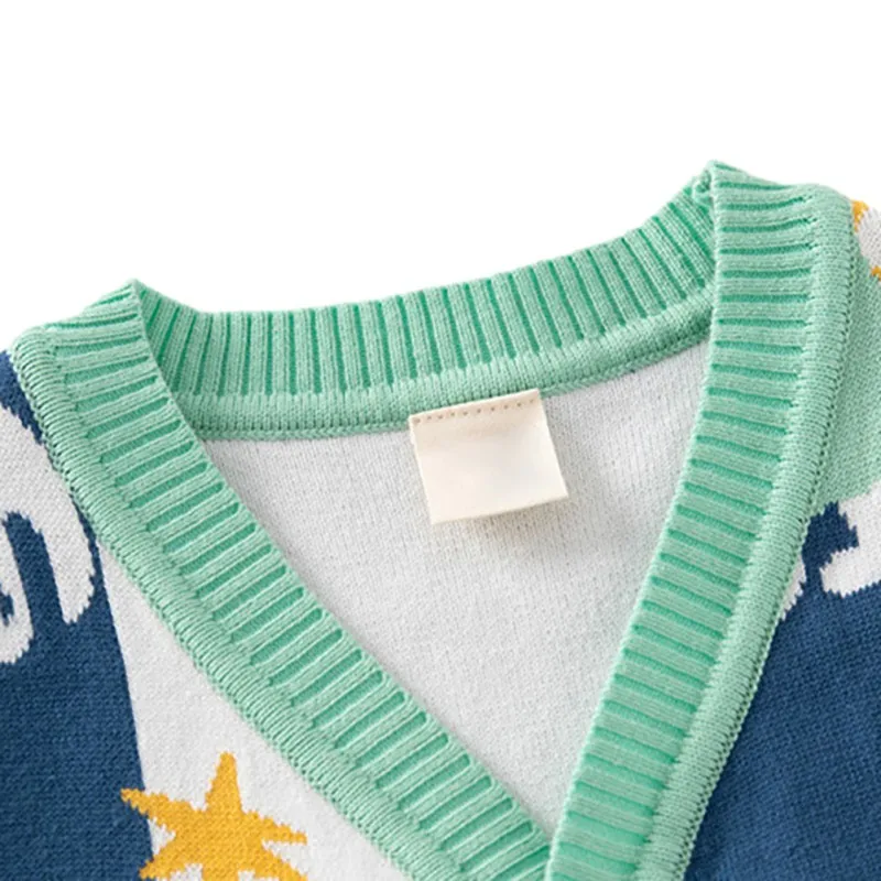 2-8T Winter Sweater Cotton Baby Boy Knitted Sweater Cardigan Toddler Long Sleeve Warm Top for V Neck Warm Clothes