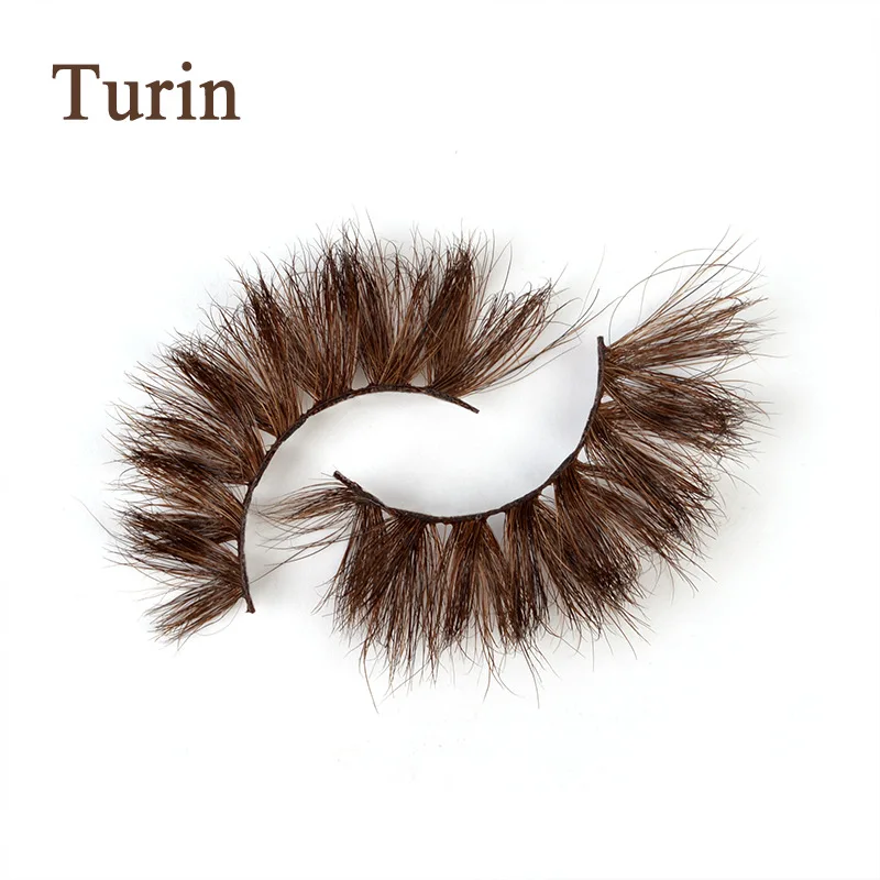 Wholesale 10 Pairs a Lot Natural 3D 5D Mink Lashes Brown Color Mink False Eyelashes