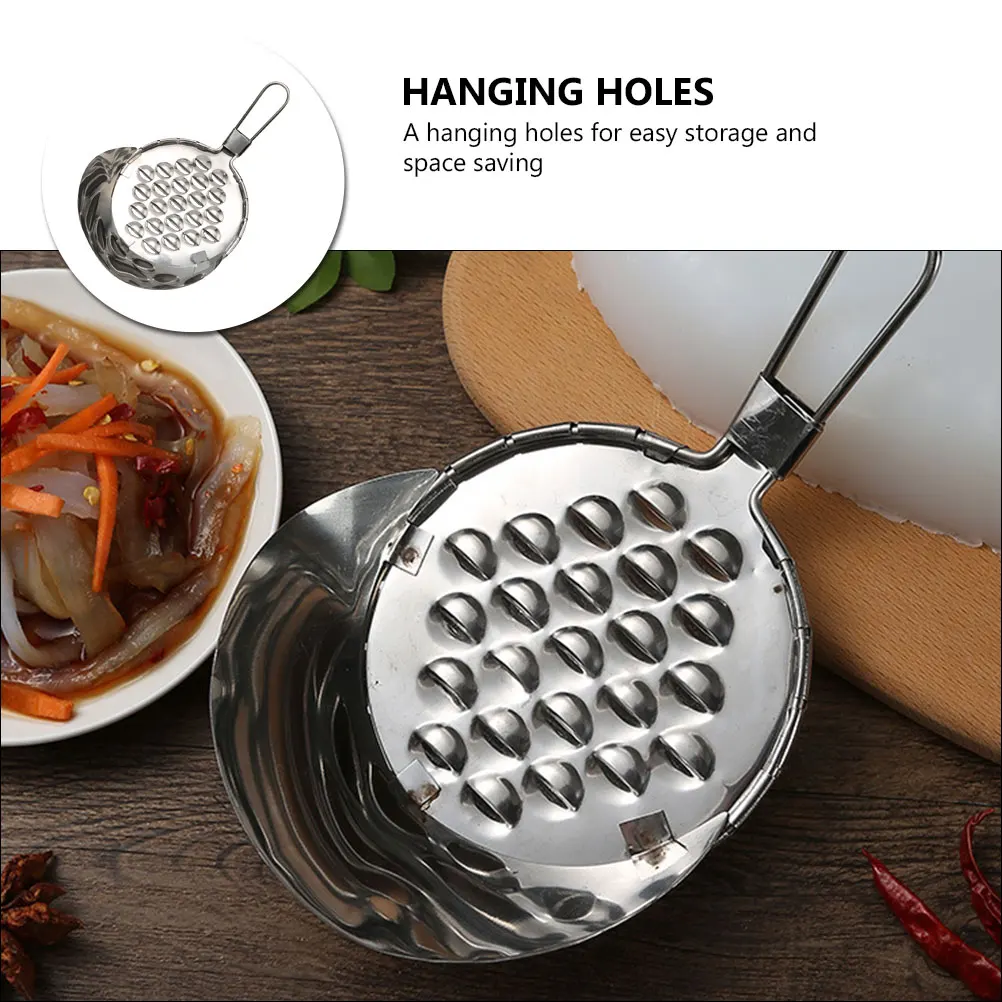 

Stainless Steel Jelly Scraper Lightweight Portable Kitchen Tool Hanging Hole Bean Jelly Scraping Vegetable Tool Fruit Carving