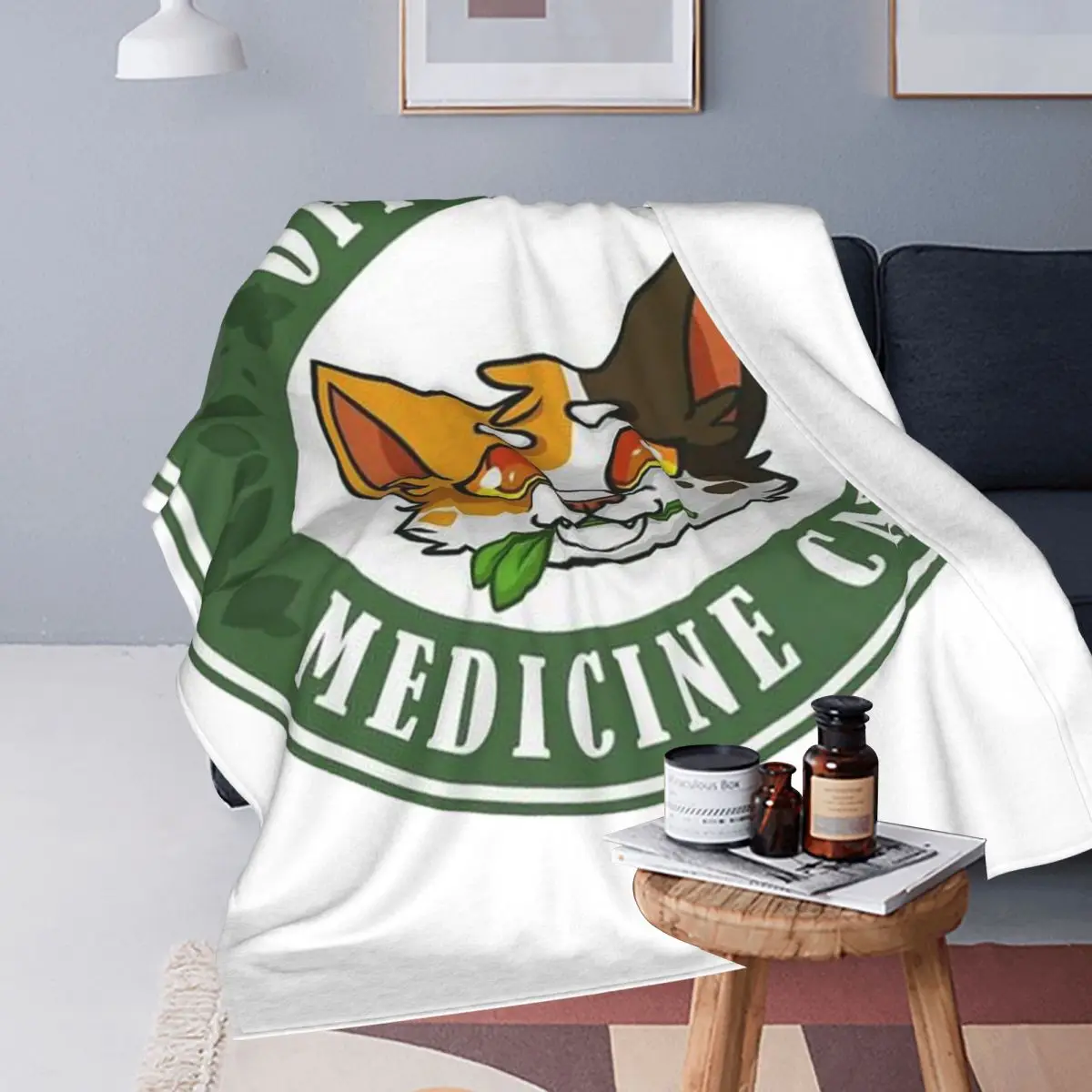 4 Warriors Medicine Cat Blanket Soft Warm Flannel Throw Blanket Cover for Bed Living room Picnic Travel Home Sofa