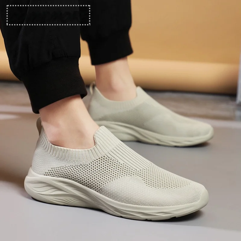 Men's Sneakers Causal Kniting Mesh Elastic Runing Hiking Sports Comfort Women Shoes Spring Autumn Loafers Zapatillas Hombre
