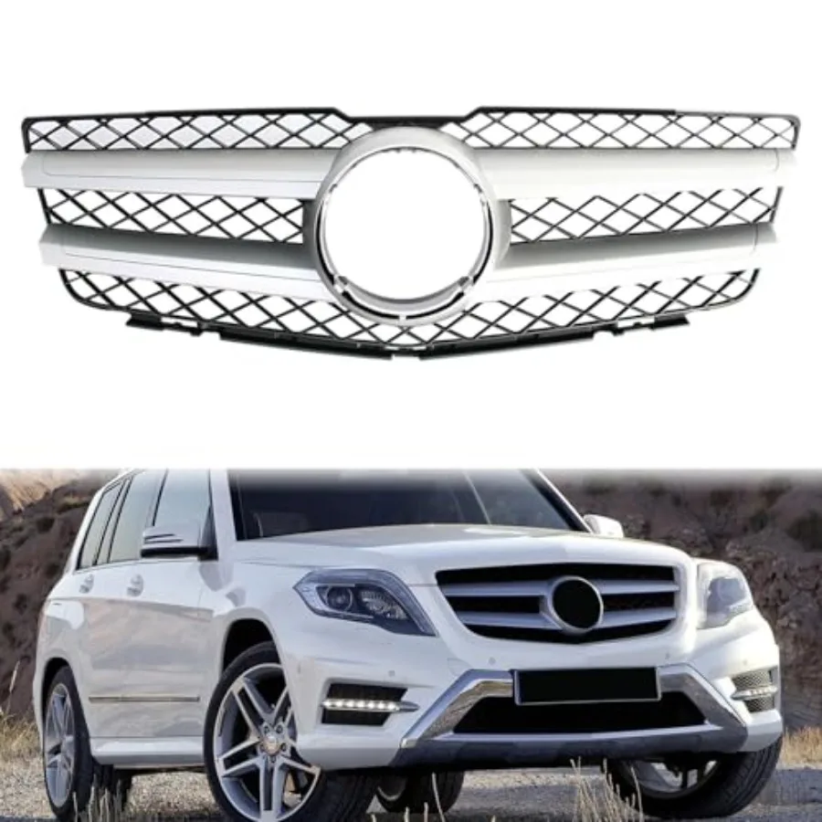 

GLK Class Front Grill Bumper for Mercedes Benz X204 GLK350 GLK300 GLK280 2009-2012 Silver Automotive Exterior Trim Replacement
