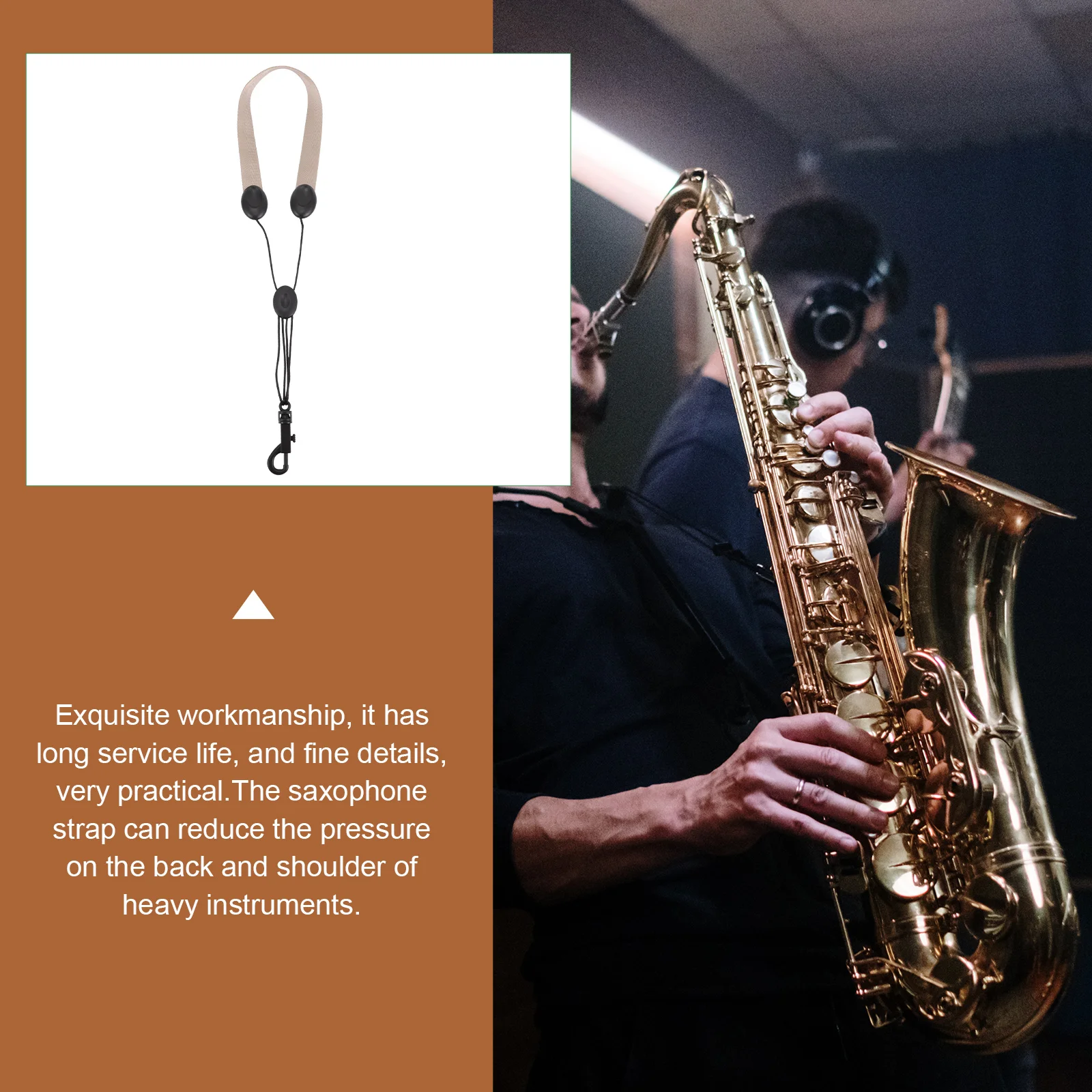 

Saxophone Strap Shoulder Cloth Lanyards Neck Alto Adjustable Straps for Tenor Universal