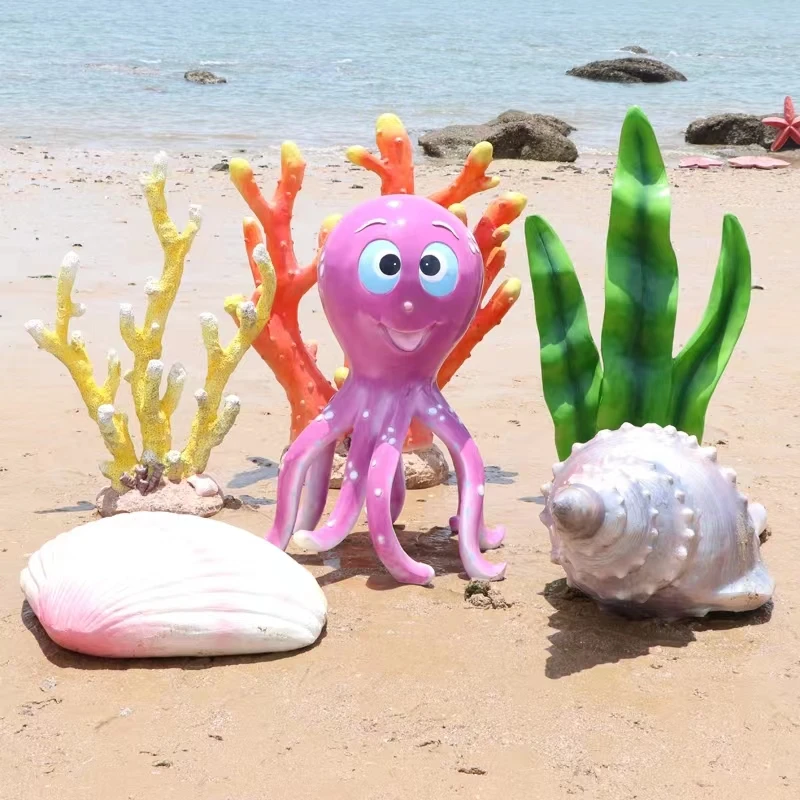 Ocean Theme Party Decoration Giant Fiberglass Sea Shell Bench Seafood Props Wedding Decoration
