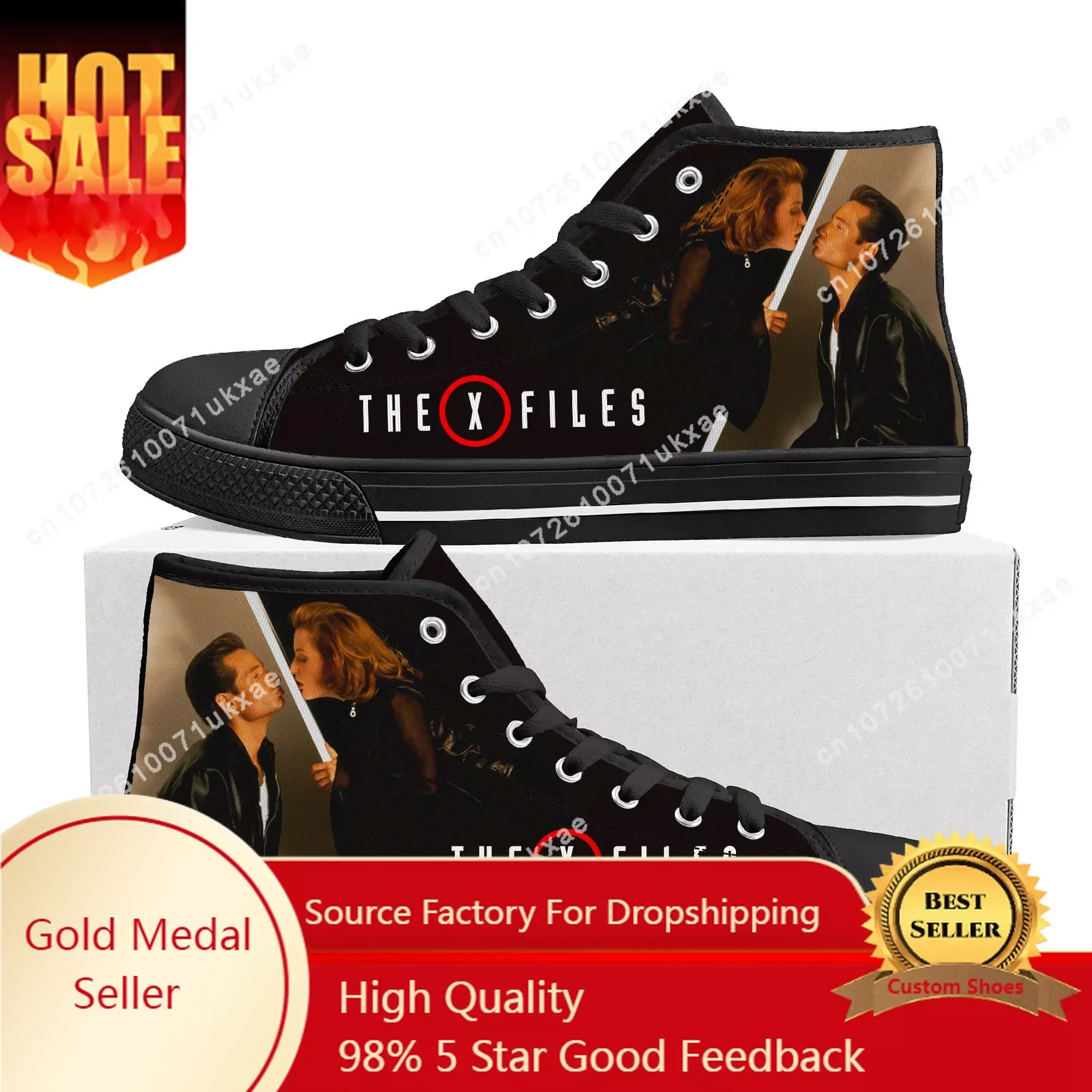 

The X Files High Top Sneakers Mens Womens Teenager High Quality Fox Mulder Canvas Sneaker couple Shoe Casual Custom Made Shoes