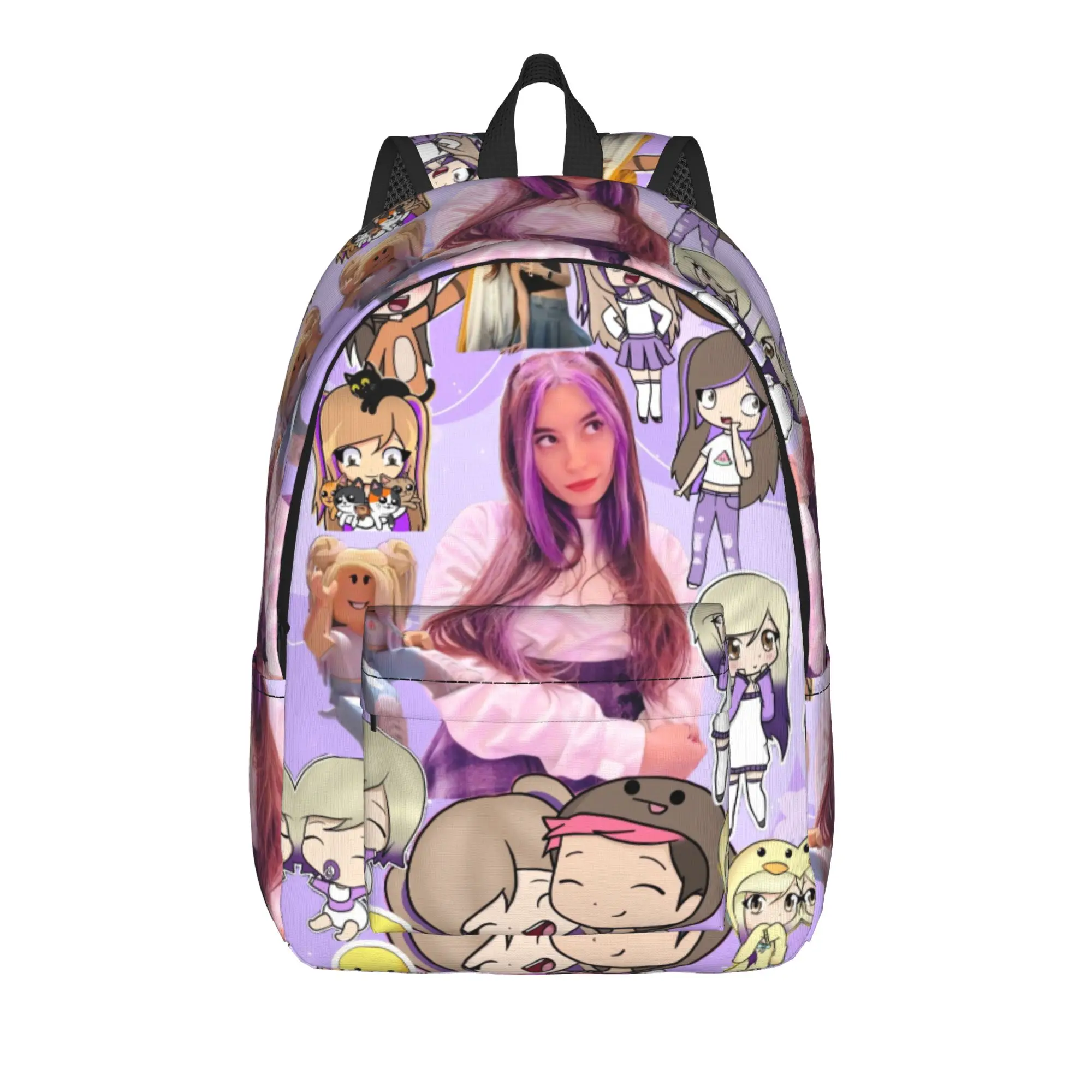 Dense Real Mix Collage Lyna Vallejos Backpack  Girl Polyester Daily Backpacks Large Kawaii High School Bags Rucksack