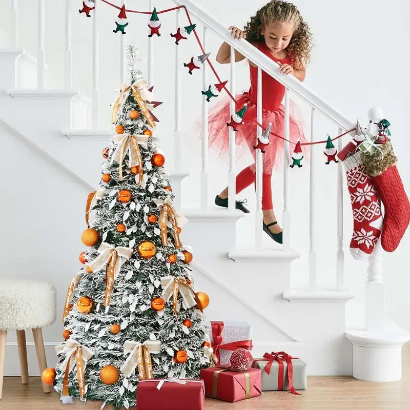 Foldable Christmas Tree Artificial Pencil Pop-Up Tree Decorations Pre Decorated Artificial Christmas Tree for Home Dorm