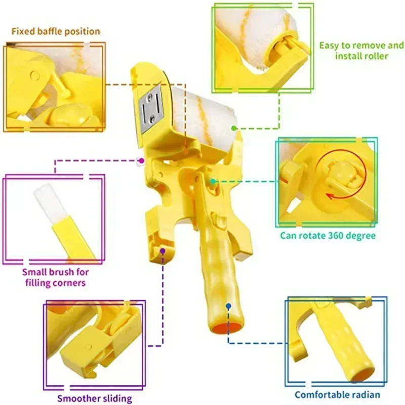 Home room wall ceiling corner groove brush multifunctional manual tool paint roller cleaning trimming paint brush
