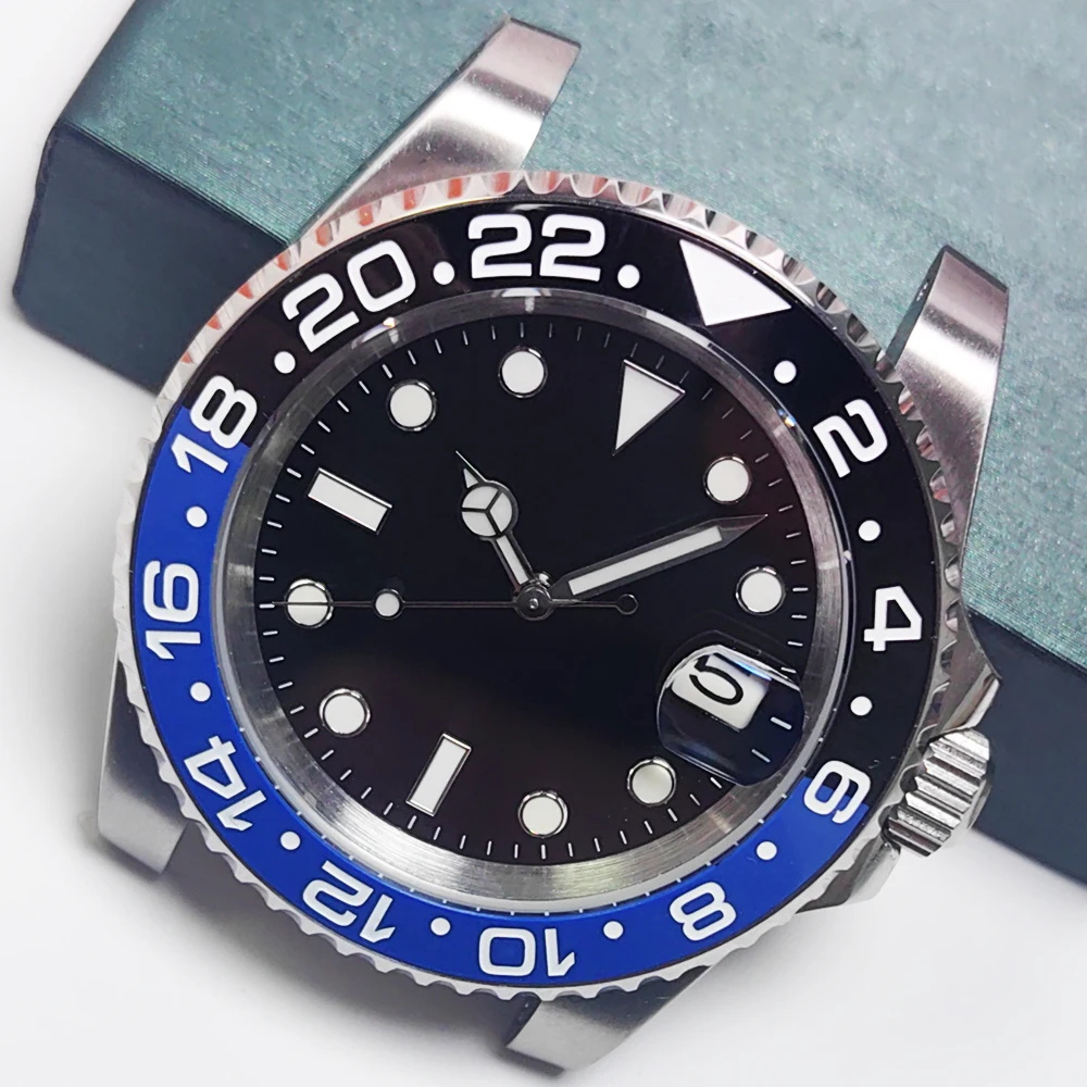 

40MM Men's Watch Without Strap,stainless steel case replaceable bezel Black Dial,Sapphire glass NH35 Automatic Movement