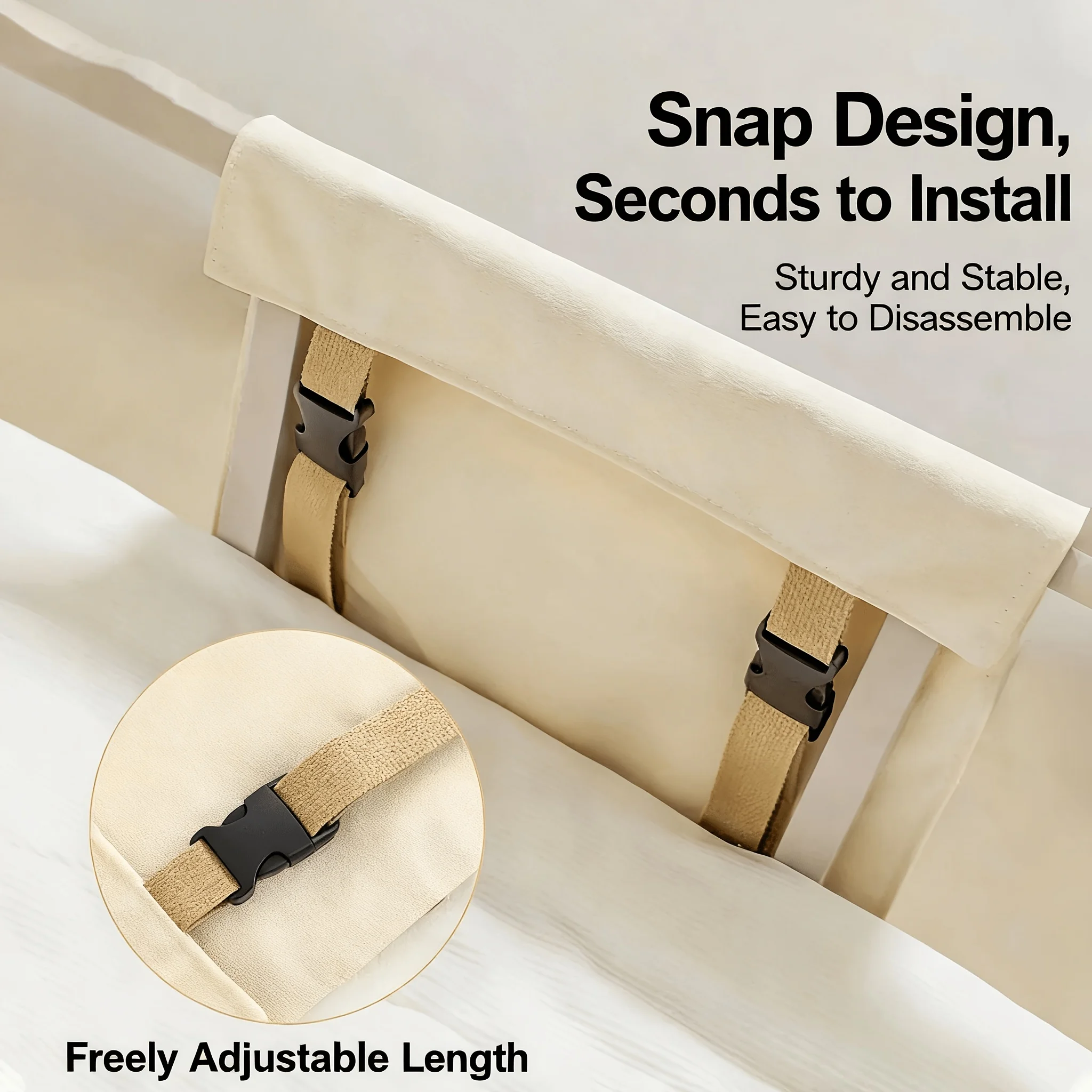 Adjustable Hanging Fabric Storage Basket with Compartments Suitable for Bottles, Wet Wipes Holder - Space-Saving Hanging Shelf view 3