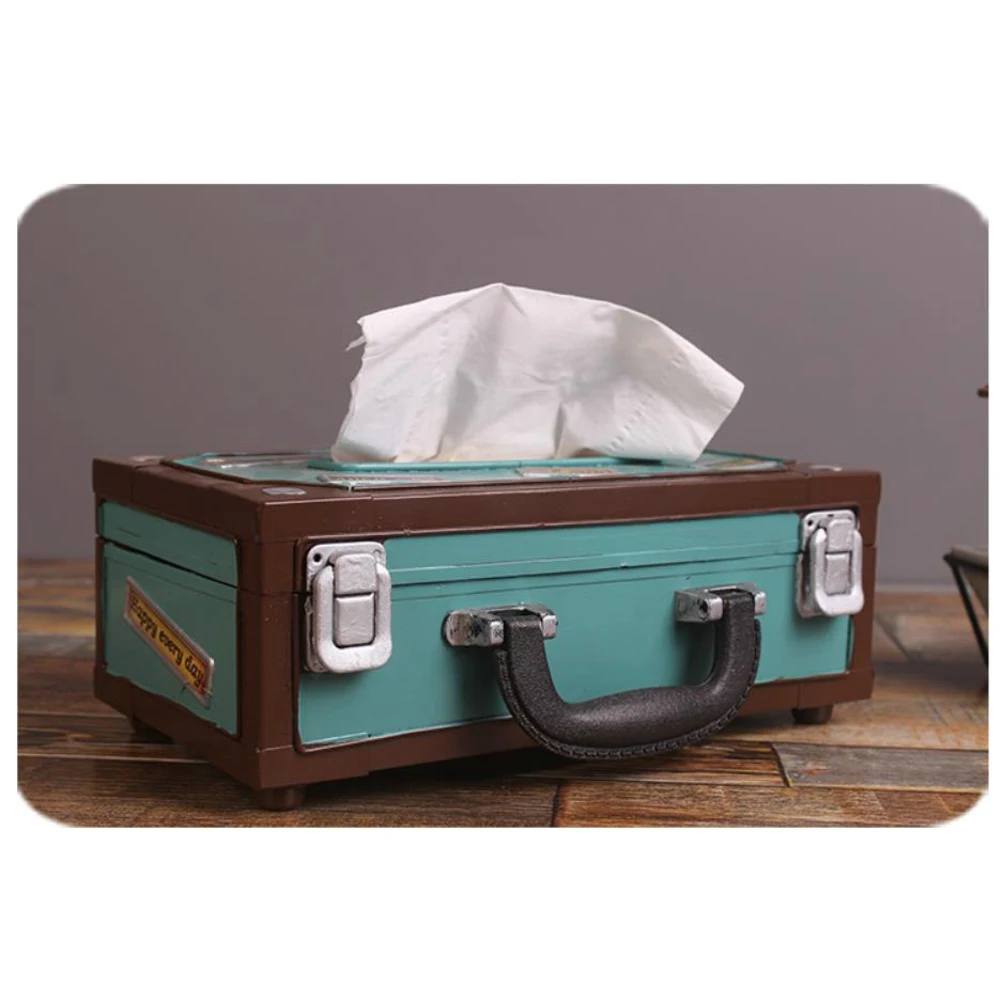

Vintage Iron Tissue Box Paper Holder Retro Style Home Office Decor Napkin Storage Container Square Box Tissue Dispenser