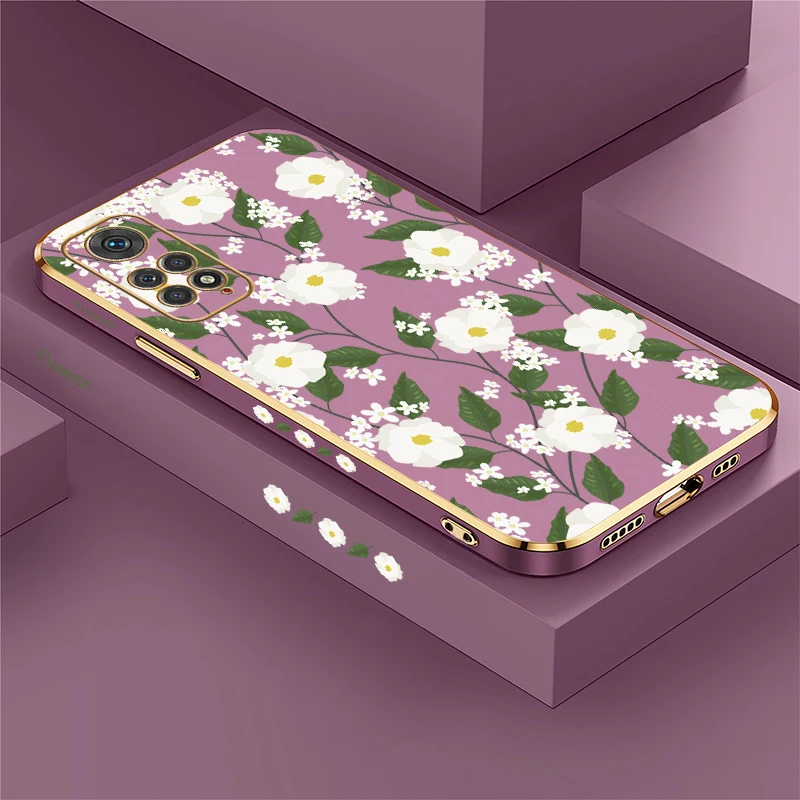 سيليكون الزهور طباعة جراب هاتف ل Xiaomi Redmi نوت 11 4G 11S 10S 10 لايت 8 9 برو ماكس 9S 11E 11T 10T تصفيح غطاء من البولي يوريثان #1