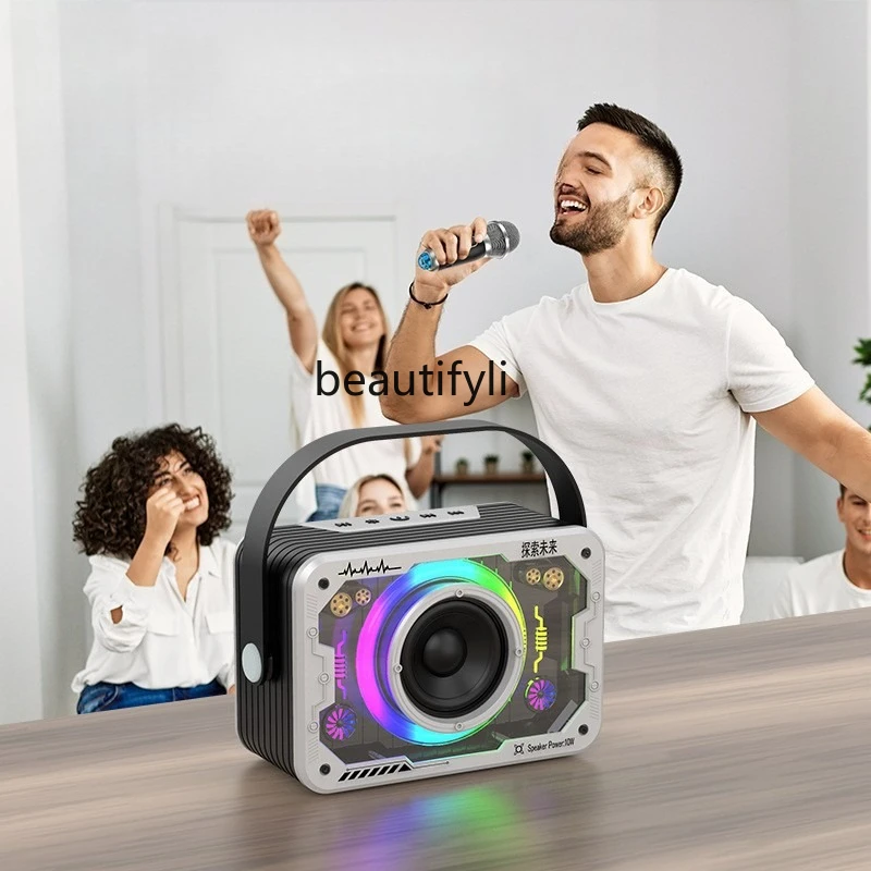 

Portable Bluetooth Speaker Home Wireless Speaker with Microphone for Outdoor Singing