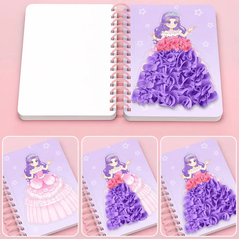 プリンセスポケレガールおもちゃ6月1日こどもの日ドレスアップ手描きDIYパズルペースト絵画ステッカー