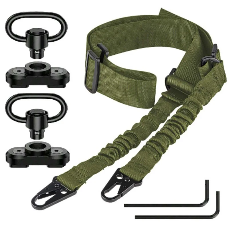 Tactische Gun Sling Twee Punten Rifle Sling Verstelbare Lengte Multi-Mission Strap voor AR AK Rifle Universal QD Sling Outdoor
