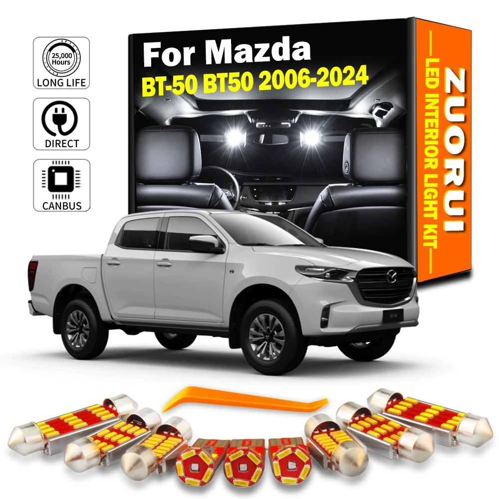 ZUORUI For Mazda BT-50 BT50 2006- 2018 2019 2020 2021 2022 2023 2024 Car LED Interior Number Plate Light Kit Reading Dome Lamp