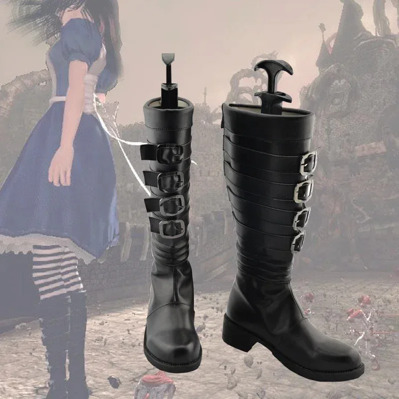 

Anime Alice Madness Returns Cosplay Boots Custom Made Shoes72b