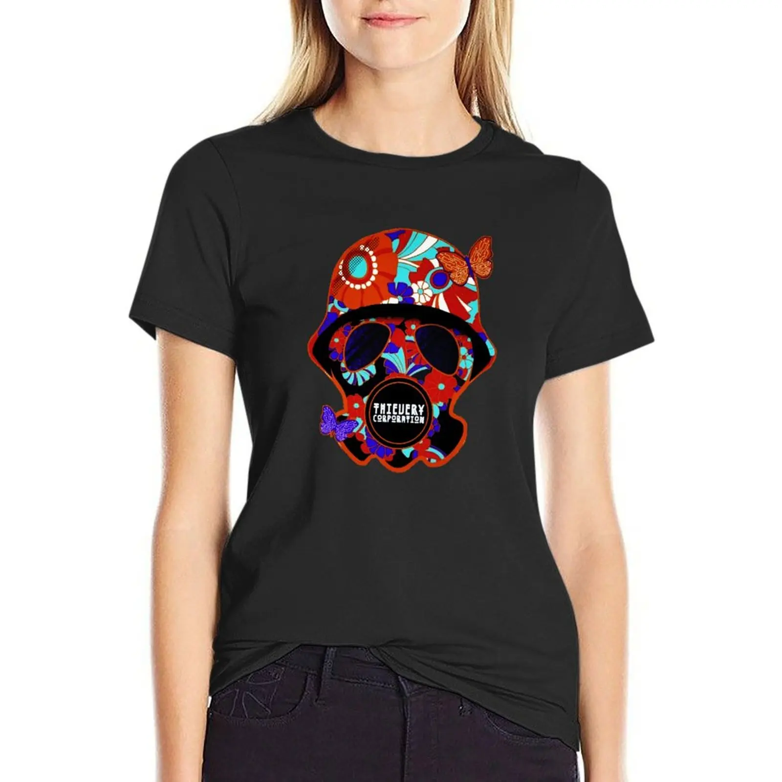 

New 02 Thievery Corporation Genres: electronic music T-Shirt vintage clothes new edition western t shirts for Women
