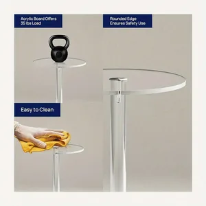 Transparent acrylic tea table, small round, simple creative corner, modern space economy 5 Main Sales Center table Room - №5