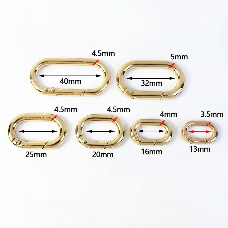 10/20Pcs Spring O Ring Buckles 13-32mm Openable Loop Carabiner Clip Hook for Bag Strap Keyring DIY Craft Hardware Accessories