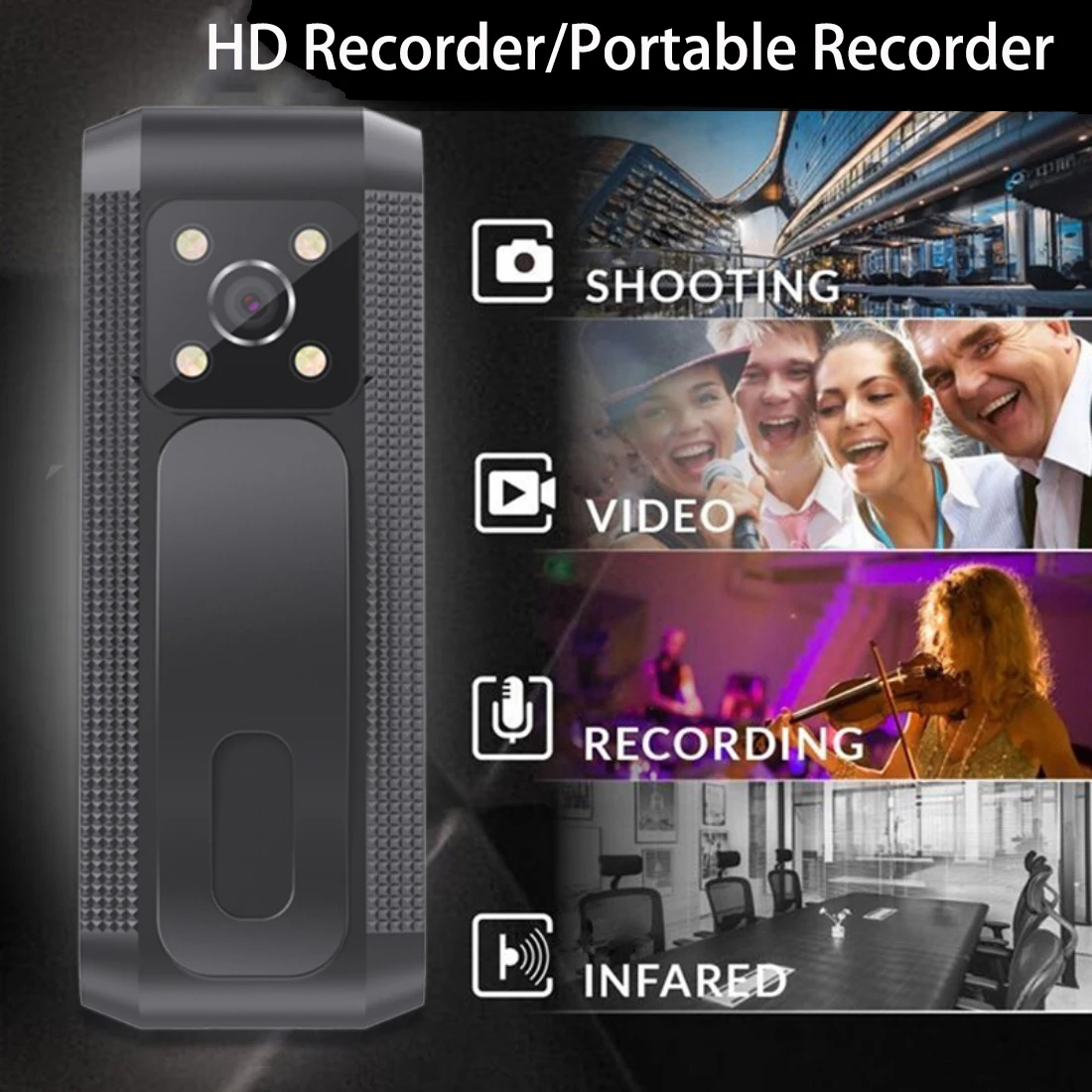 Conference HD Recorder 1080P Full Audio Video Recorder Micro Body Camera Infrared Night Vision Recording Smart Home Camera