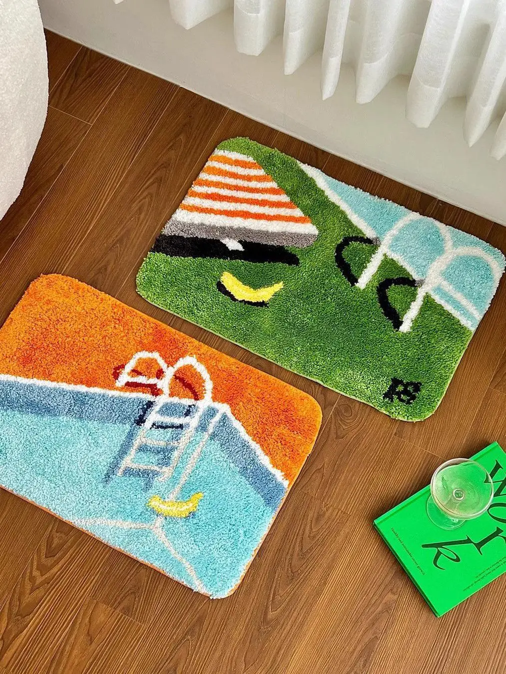 

Ins Cartoon Banana Tufted Rug for Bedroom Bedside Mat Swimming Pool Rug Creative Flocking Door Enterance Carpet Bathroom Doormat