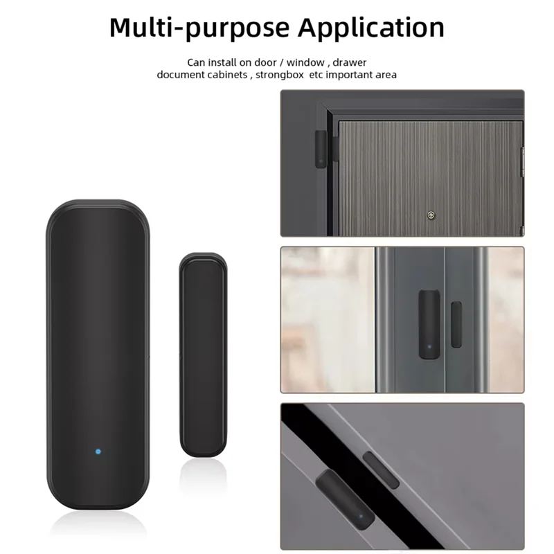 ABKQ-Tuya Zigbee Door Window Sensor Anti-Theft Alarm Smart Home Wireless Detector APP Remote Work Work With Alexa Google Home