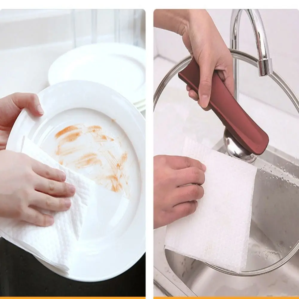 Thickened Non-woven Kitchen Paper Absorbent Towel Dish Paper Water Oil Absorbing Paper Cleaner Wipes Oil-removing Tissue