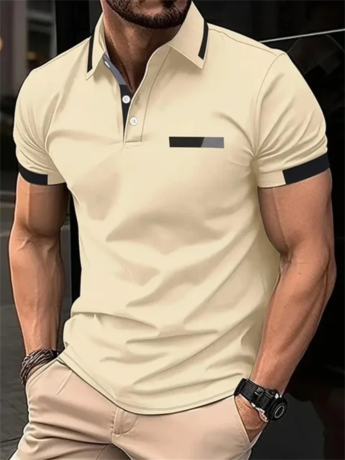 

Men's Short Sleeved Lapel Polo Shirt Summer Casual Lapel Sports Men's Polo Shirt Men Selected Gift y2k Clothing Hot Sale