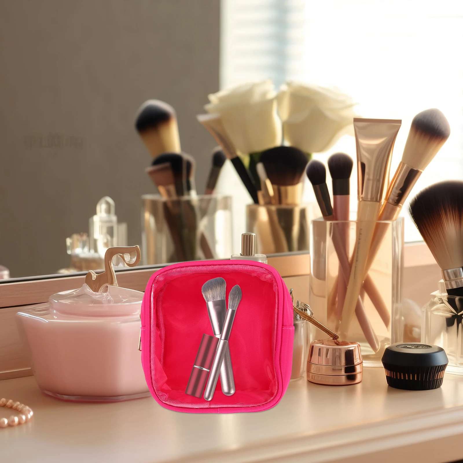 

C y PVC Bag Clear Makeup Clear Bag Storage for Women Travel Portable Zipper Pouch Toiletry ganizer