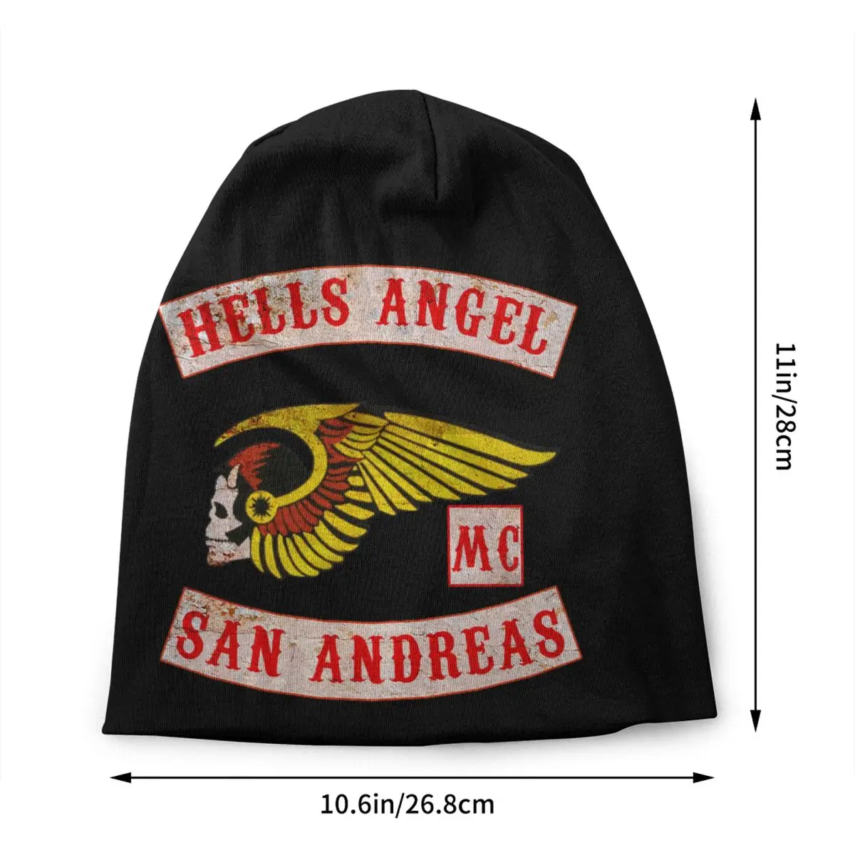 Hells Angels Logo Skullies Beanies Caps Unisex Winter Warm Knitted Hat Women Men Cool Adult Emblem Bonnet Hats Outdoor Ski Cap