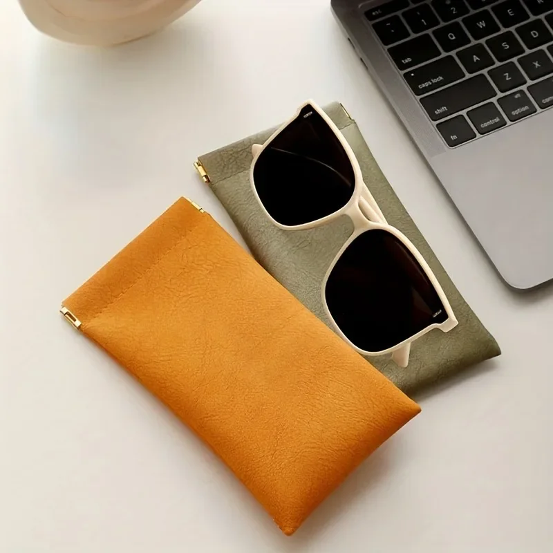 Fashion Soft PU Leather Glasses Bag Pouch Case Universal Fit for Reading Glasses Sunglasses Eyewear Accessories