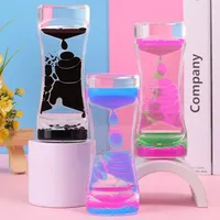 Cream Small Two-color Oil Drop Hourglass Liquid Acrylic Handicraft Oil Leak Children's Day Gift Toy Desktop Office Decoration