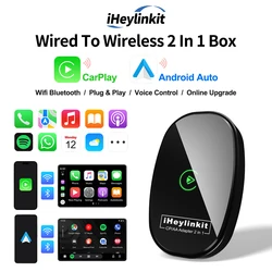 IHeylinkit-Adaptateur sans fil CarPlay Android Auto, Smart Mini Box, Plug matchs Play, WiFi, Rapide, Allergique, Universel, Nouveau, 2024