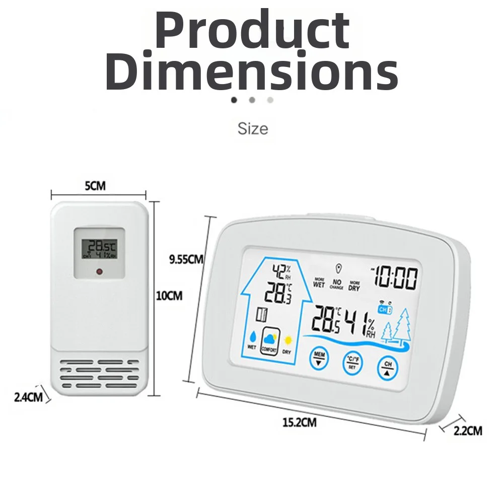 Humidity and Temperature Cordless Thermometer for Indoor Outdoor Use Offering Continuous Monitoring and Reliable Data Display