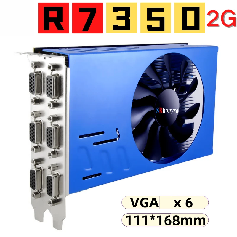 SRhonyra AMD R7 350 2/4G Multi Monitor Graphics Card,4/6VGA GDDR5 Video Card For Stock Trading