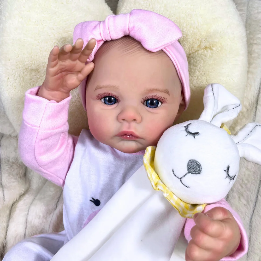 

MRB 18-дюймовая кукла Meadow Reborn, полностью виниловая кукла для девочек, моющаяся, для новорожденного, размер, настоящая картина, 3D-кожа, кукла с видимыми венами