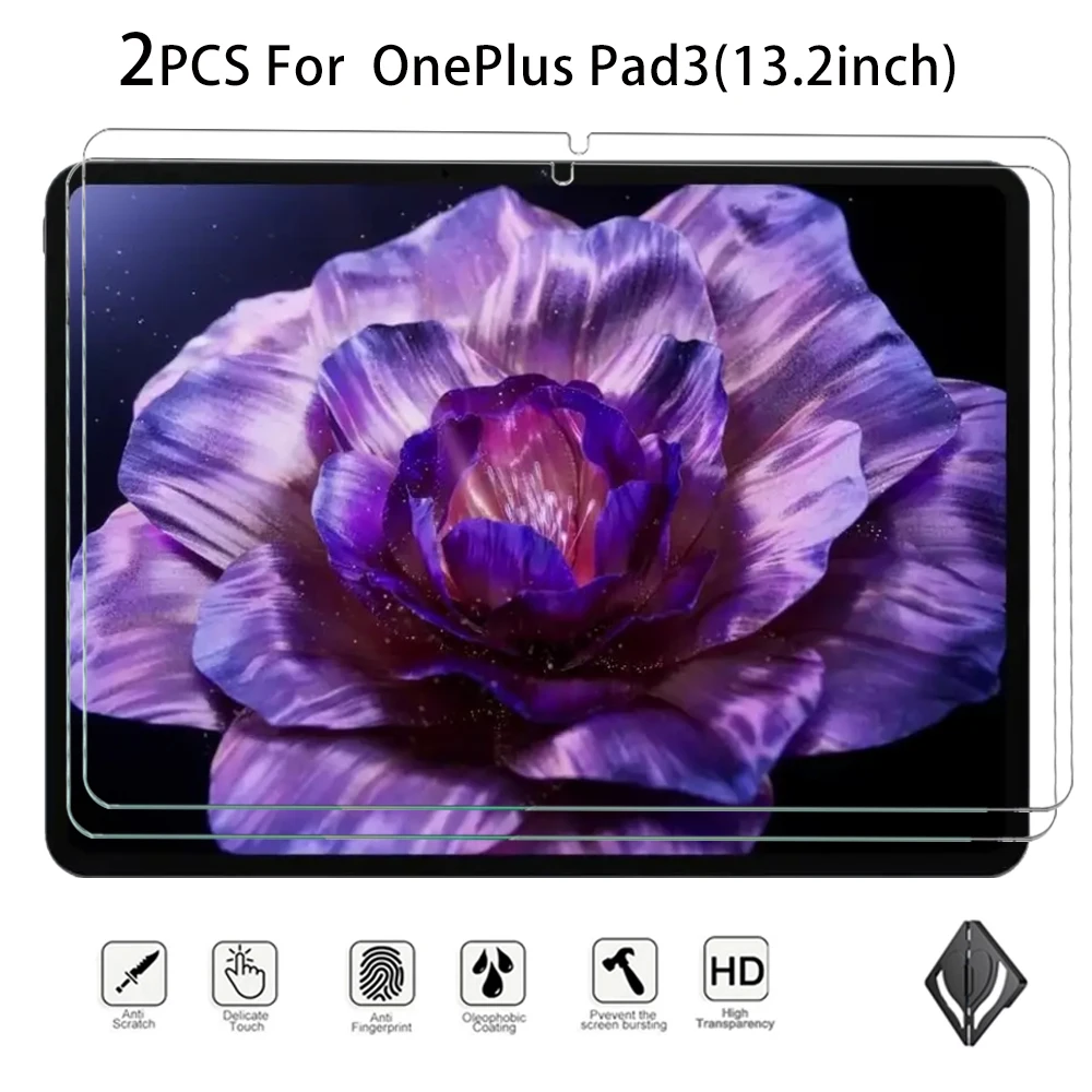 

2pcs HD Tempered Glass Screen Protector For OnePlus Pad 3 13.2inch 9H Film Protective Cover for Device