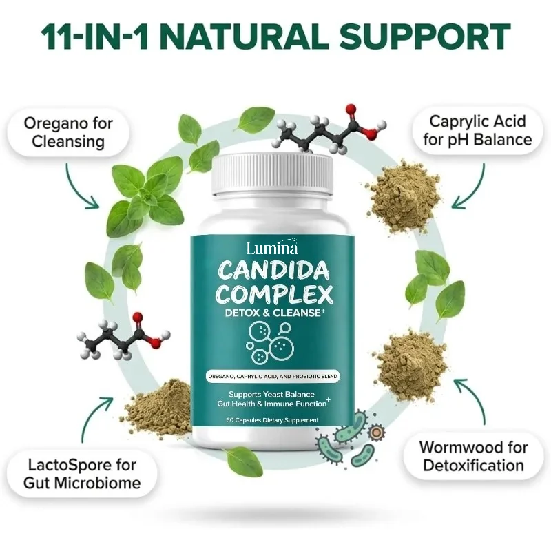 Candidal Complex Supplements Contain Octanoic Acid, Beef Tallow, Probiotics Yeast Balance, Intestinal and Immune Health Support