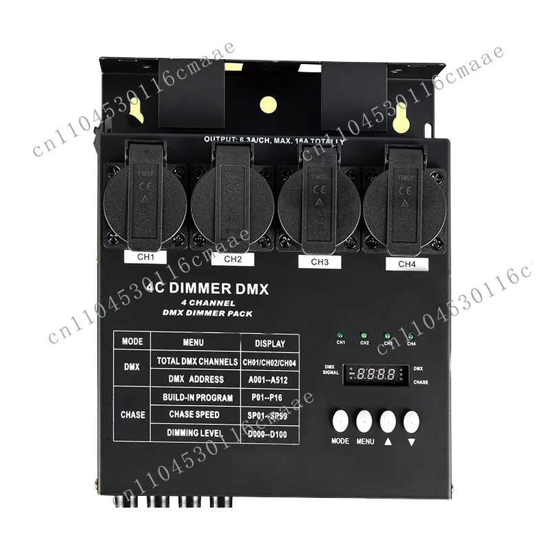 4-Channel DMX dimmer power splitter for efficient lighting control of bulbs