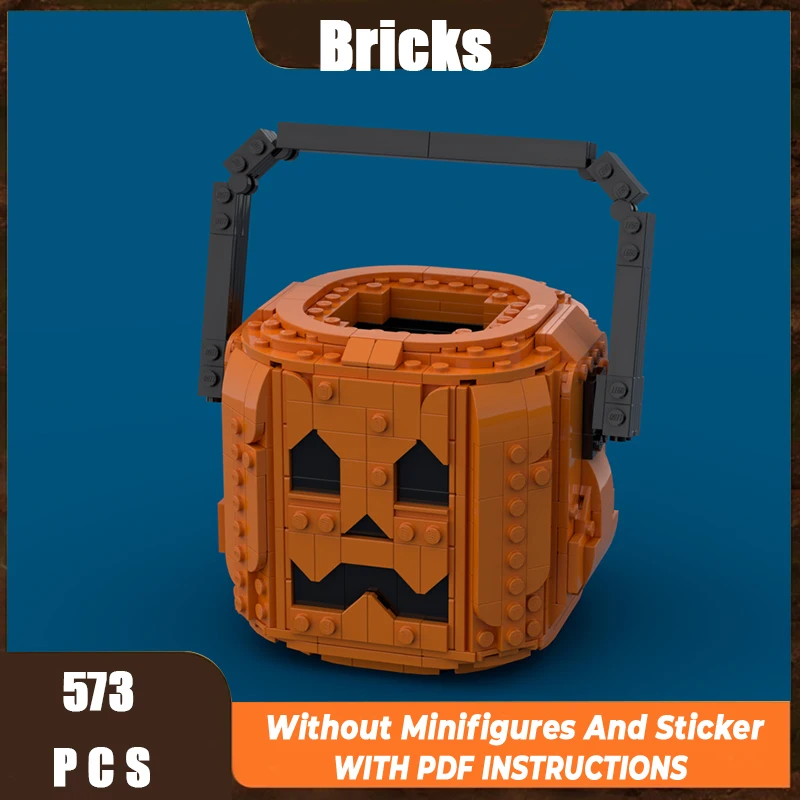 

Exquisite new MOC building block art model Halloween pumpkin bucket | Pen holder technology modular children's toy DIY assembly