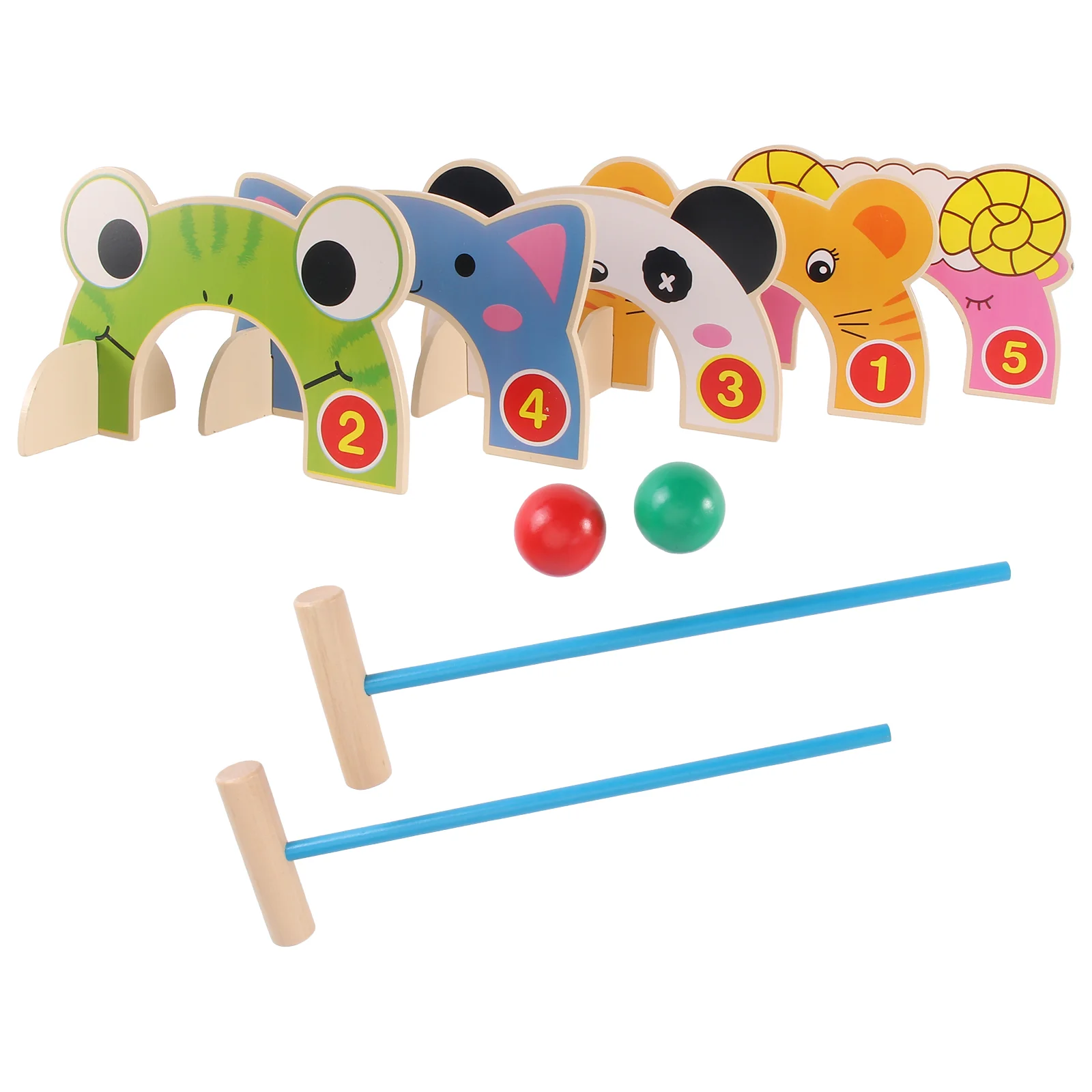 

Cartoon Croquet Toy Animal Gate Ball Croquet Toy Parent-child Outside Interactive Toy kid Lawn beach game funny Croquet Toy