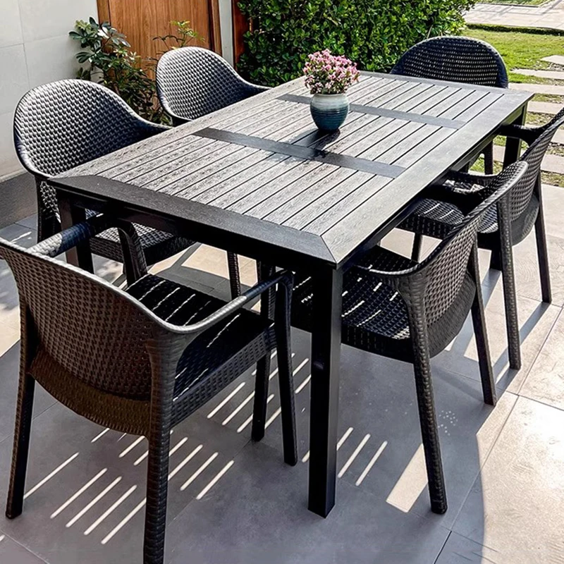 

Rattan Modern Outdoor Tables Luxury Black Lounge Minimalist Outdoor Tables Armchair Patio Aire Acondicionado Cuarto Furniture