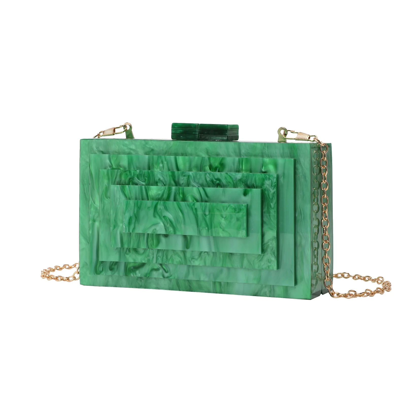 حقيبة عشاء أكريليك، حقيبة يد عصرية ذات جو سلسلة كتف، حقيبة ساعي البريد، ملابس الحفلات والولائم المسائية