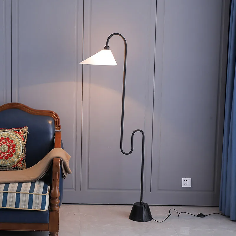Middle Century Floor Lamp Unique Led Living Room Corner Lamp For Villa Bedroom Bedside Home Decor Simple Safa Side Reading Light