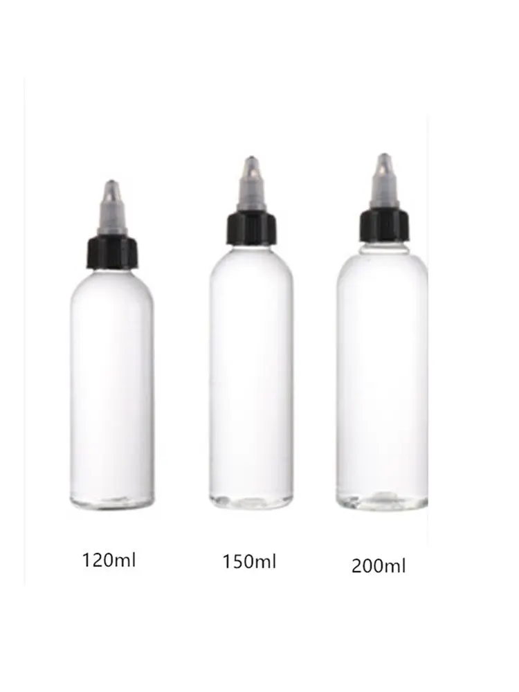 Bouteille ronde en plastique transparent pour animaux de compagnie avec bouchons torsadés pour colle, 30ml, 1oz, 50ml, 60ml, 100ml, 1oz, 2oz, 8oz,