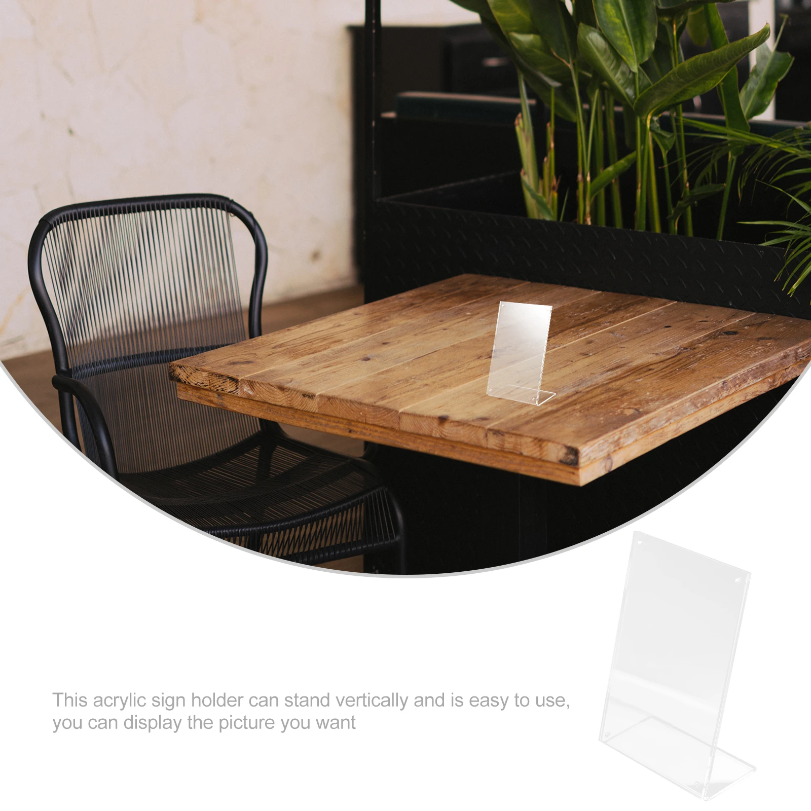 

Acrylic Table Sign Holder Transparent Standing Display Stand for Menus Brochures Poster Freestanding Sign Stand for Reception